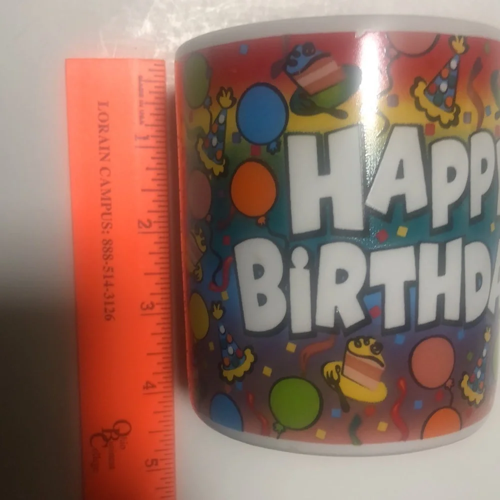 Happy Birthday Colorful Balloons Birthday‎ Cake Streamers Hats Mug